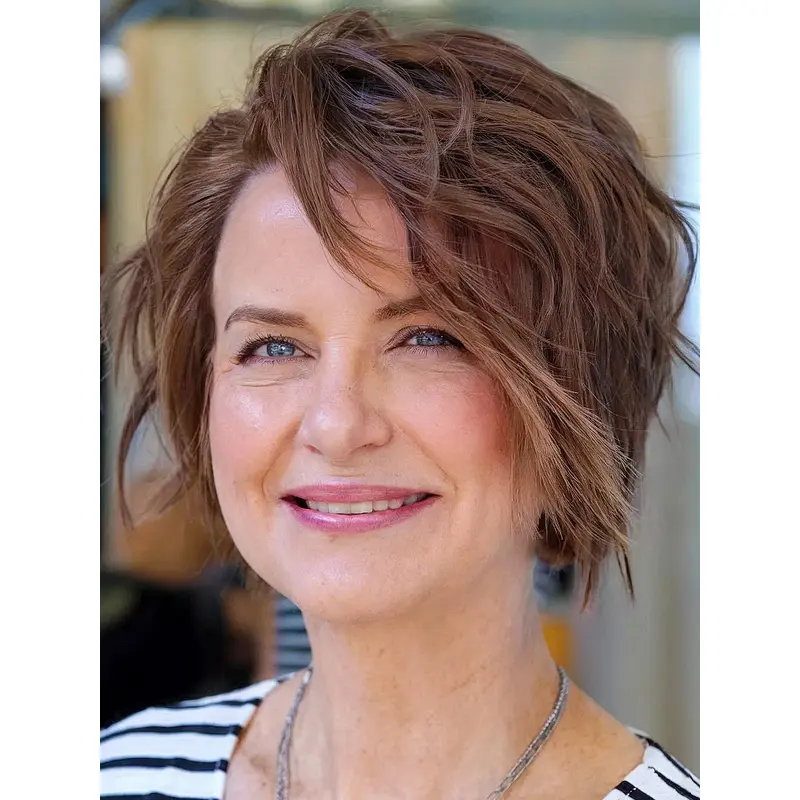 Lace Front Wig True 10" Straight Layered Chin Length Brown Wigs
