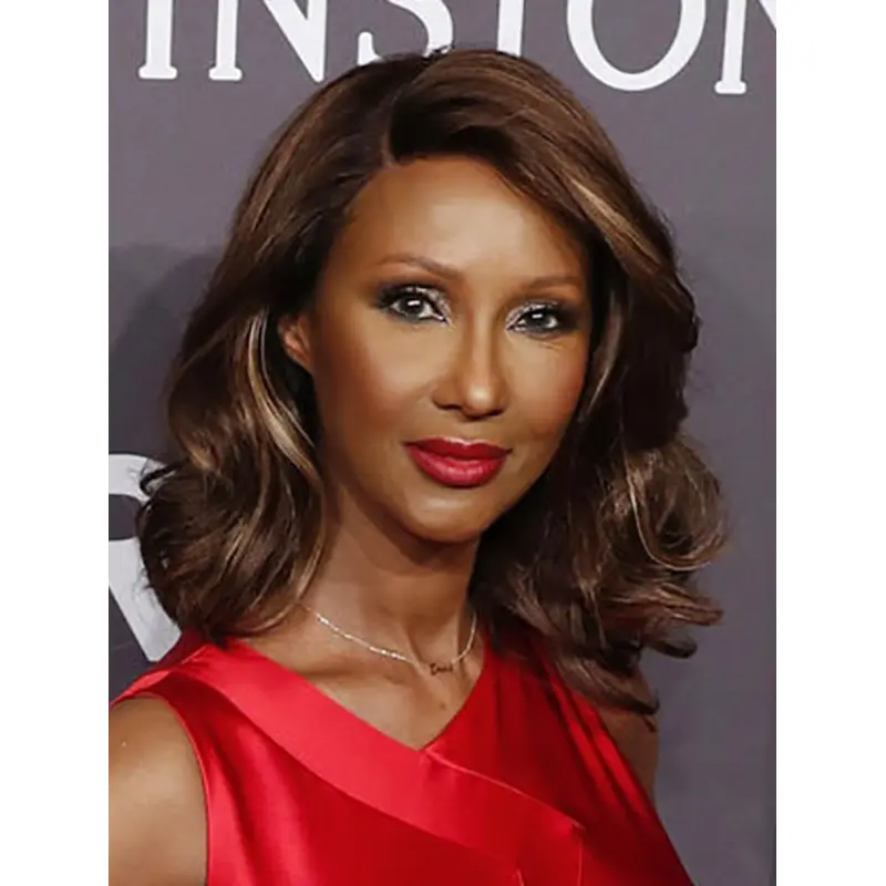 Wavy Brown Lace Front Shoulder Length Without Bangs Iman Wigs