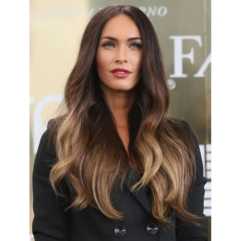 Wavy Long Ombre/2 Tone Synthetic Megan Fox Wigs