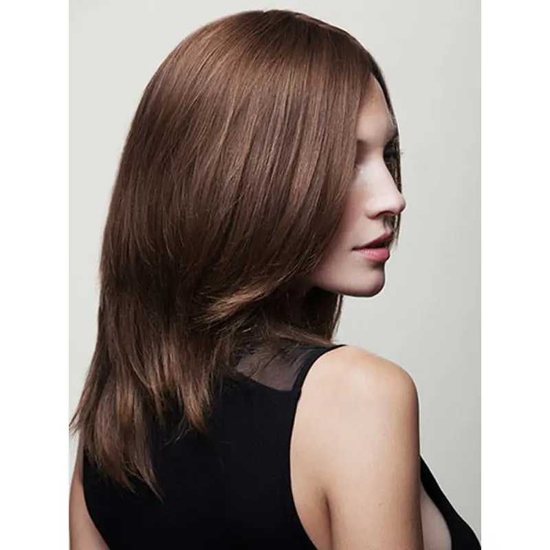 16" Wavy Brown Layered Long Wigs