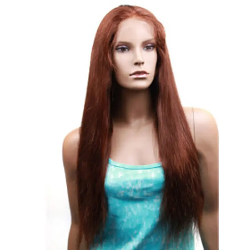 Fashionable Monofilament Straight Long Human Hair Lace Front Wigs