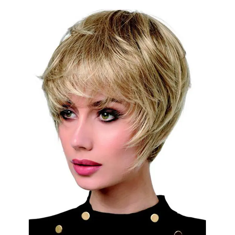 6" Straight Monofilament Synthetic Boycuts Short Wigs