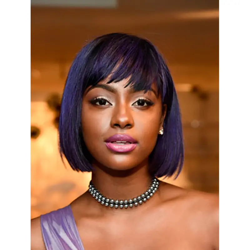 10" Lace Front Chin Length Purple Bobs Justine Skye Wigs