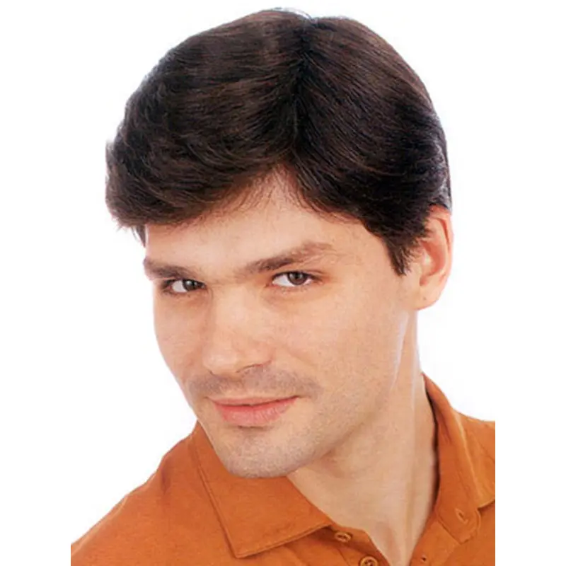 Flexibility Monofilament Straight Short Men Toupees