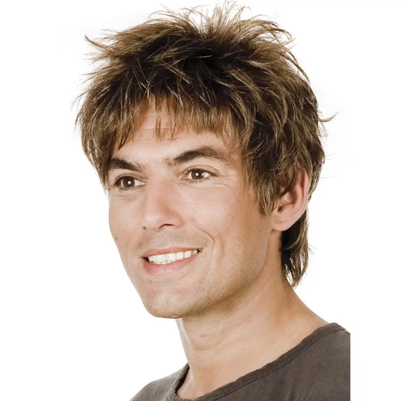 New Straight Hand Tied Short Men Wigs