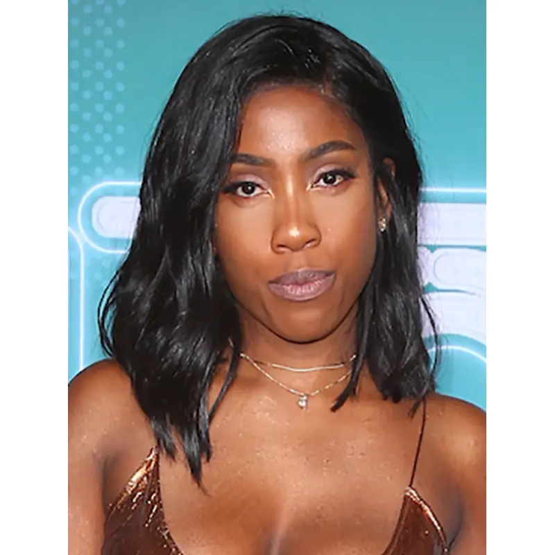 Wavy Black Without Bangs Lace Front Shoulder Length Sevyn Streeter Wigs