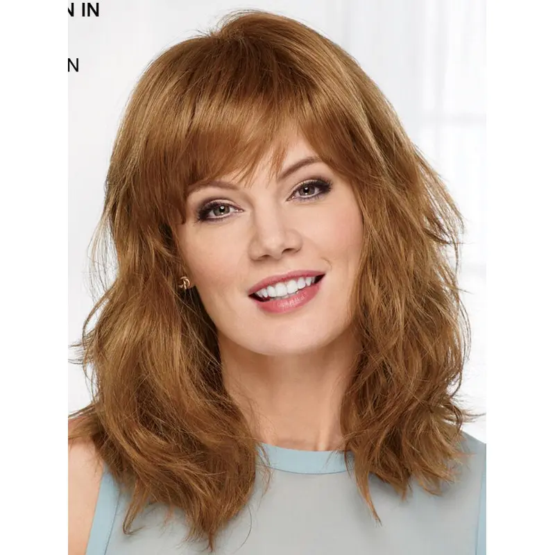 Auburn 14" With Bangs High Quality Capless Synthetic Wigs