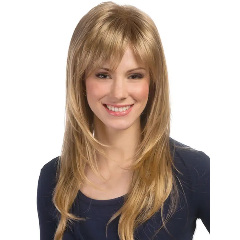 Fashionable Blonde Wavy Synthetic Long Wigs