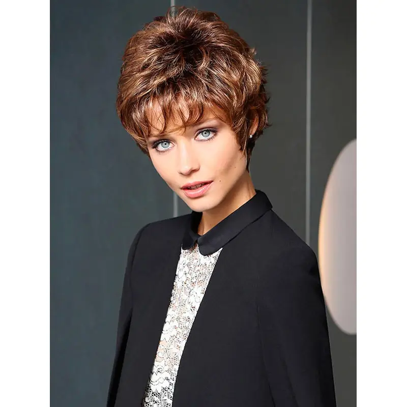 Wavy Blonde Short Synthetic Monofilament Wigs Like