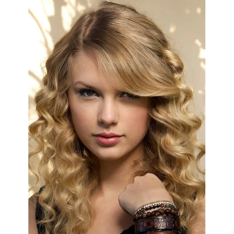 Fantastic Long Curly Blonde With Bangs Taylor Swift Inspired Wigs