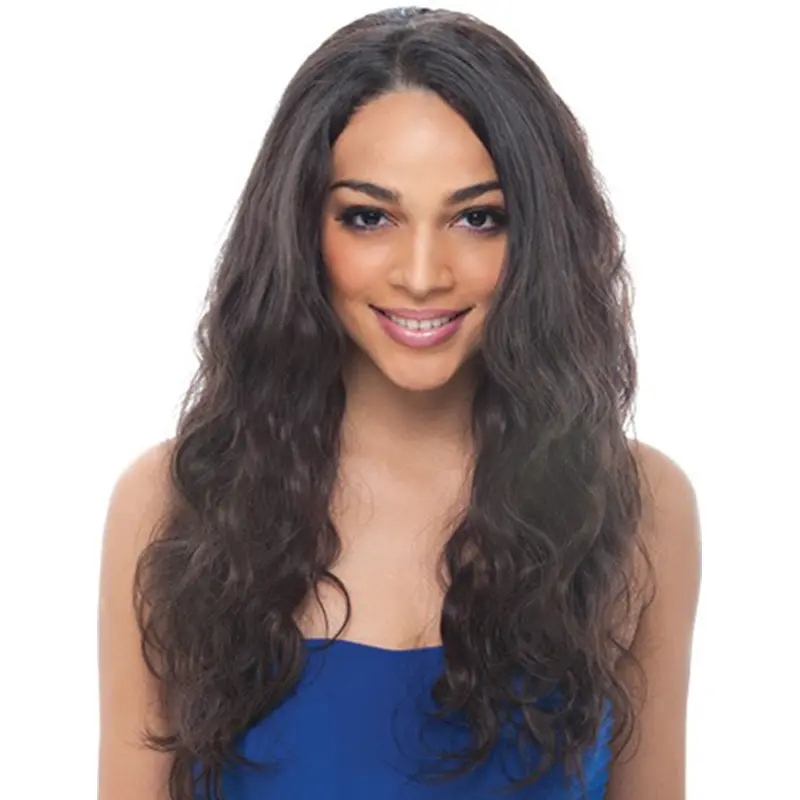 Fashionable Black Wavy Remy Human Hair Long Wigs