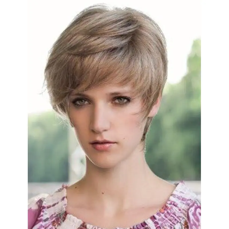 Blonde Top Boycuts Monofilament Short Wigs
