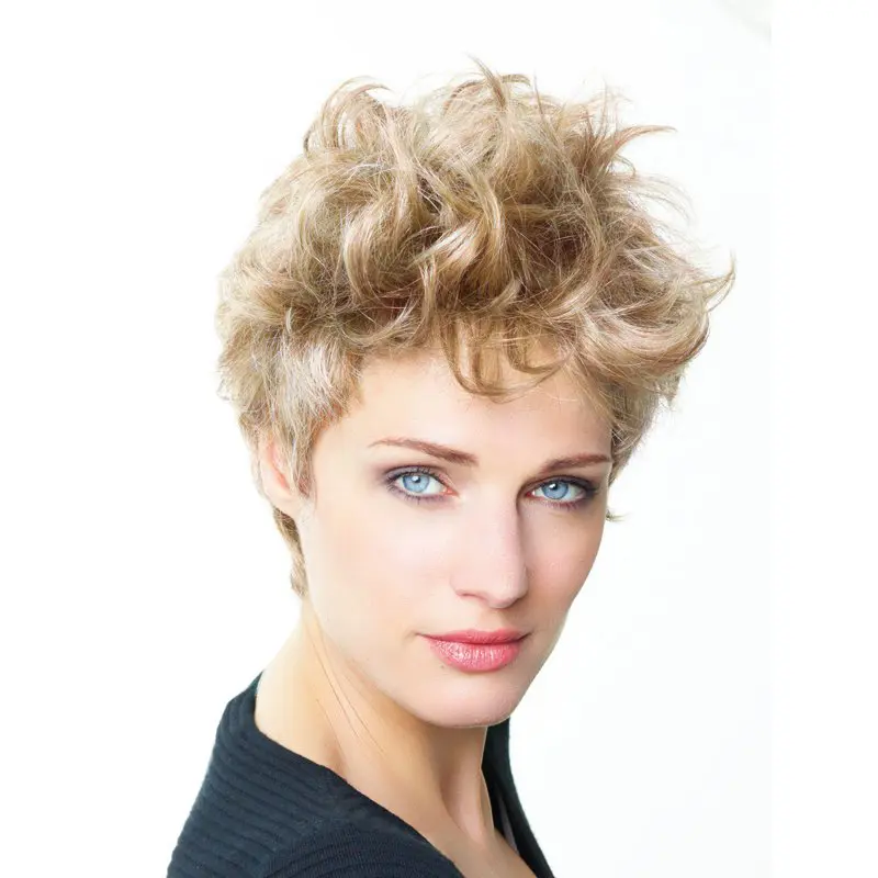 Perfect Blonde Short Curly Boycuts Popular Wigs
