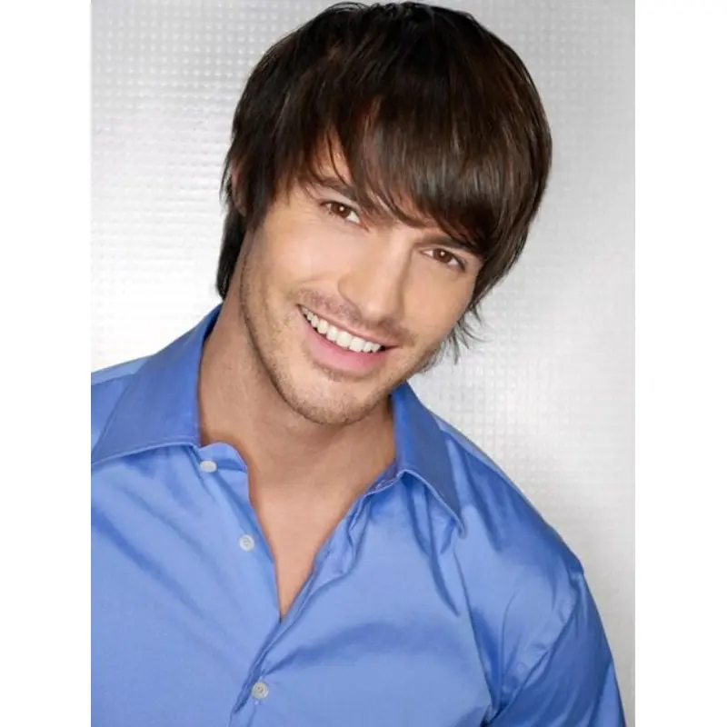Top Straight Full Lace Short Men Wigs