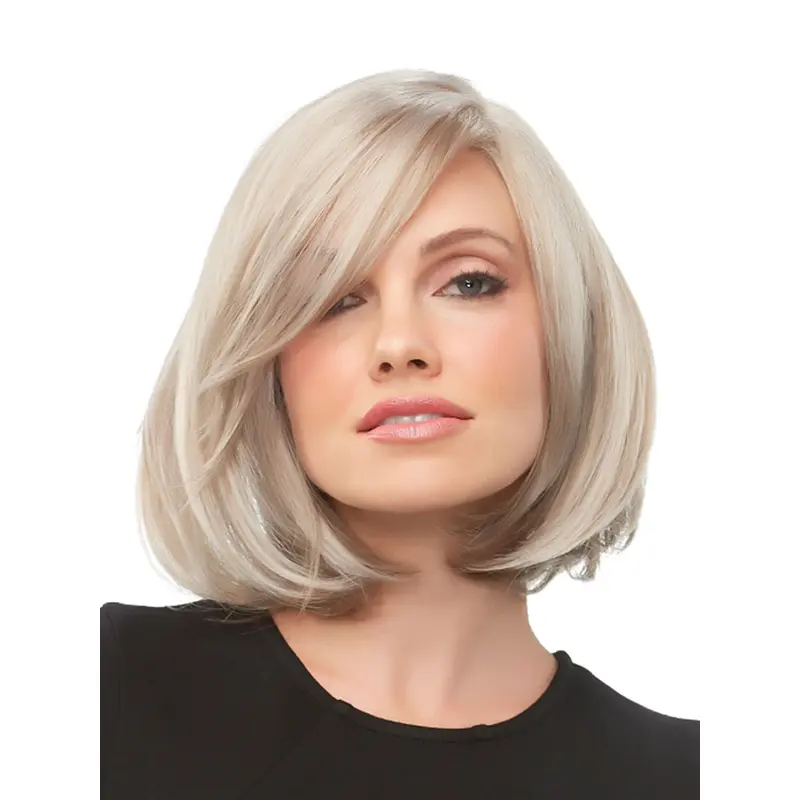 Blonde 100% Hand-Tied 12" With Bangs New Synthetic Wigs