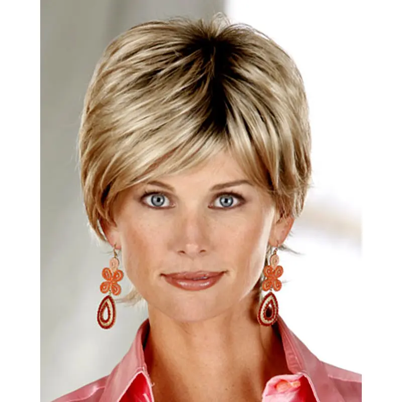 Blonde Wholesome Layered Straight Short Wigs