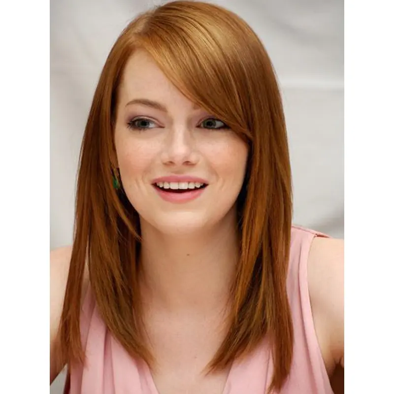Trendy 100% Hand Tied Straight Copper Wigs