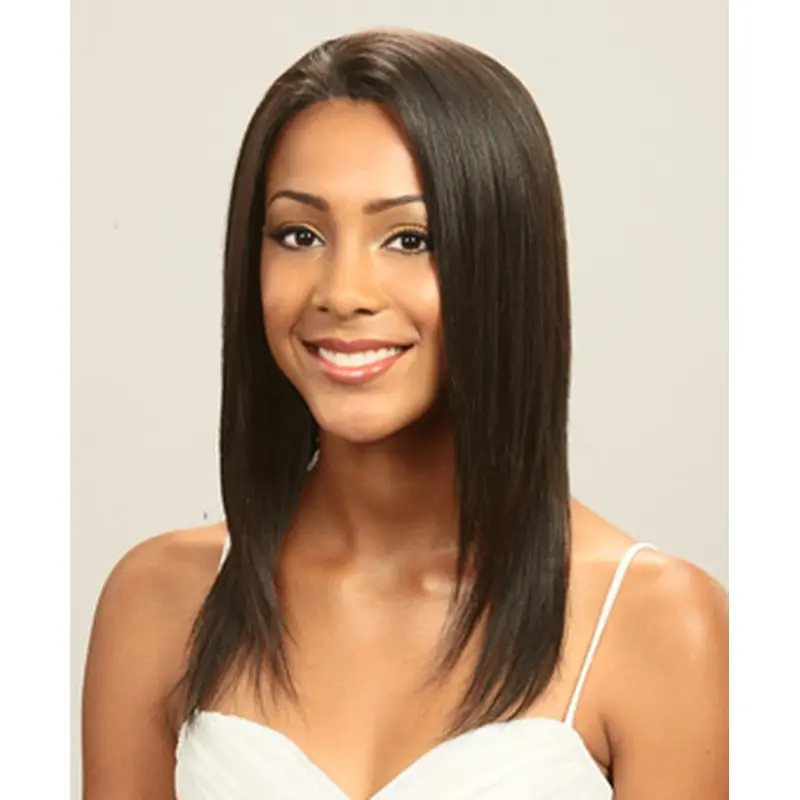 Fashionable Indian Remy Hair Lace Front Straight Long Wigs