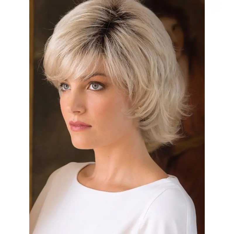 Blonde Capless 8" With Bangs Gorgeous Synthetic Wigs