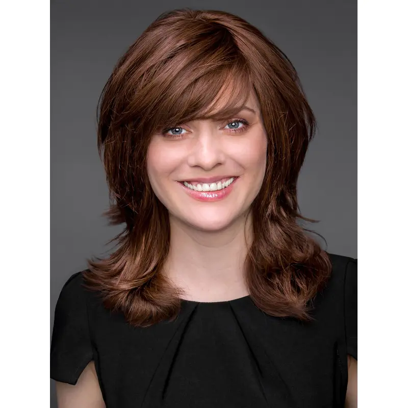 Brown 14" Synthetic Shoulder Length Straight Sally Hand Tied Wig