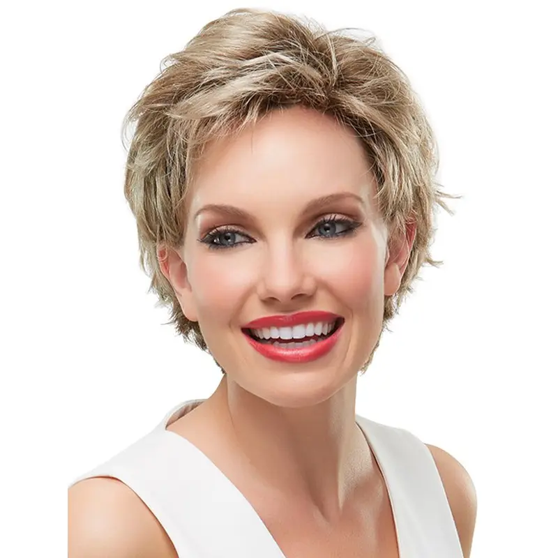Synthetic Blonde Wavy Stylish Short Wigs