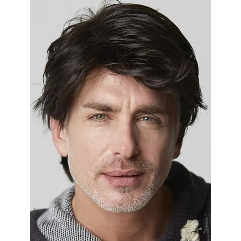 Affordable Straight Hand Tied Short Men Wigs