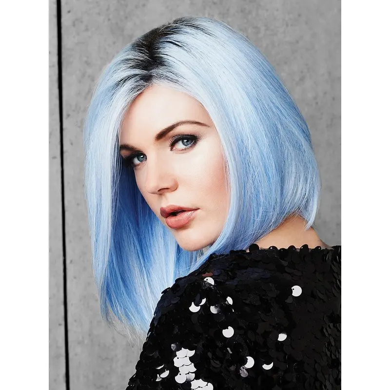 Blue Capless 12" Without Bangs Great Synthetic Wigs