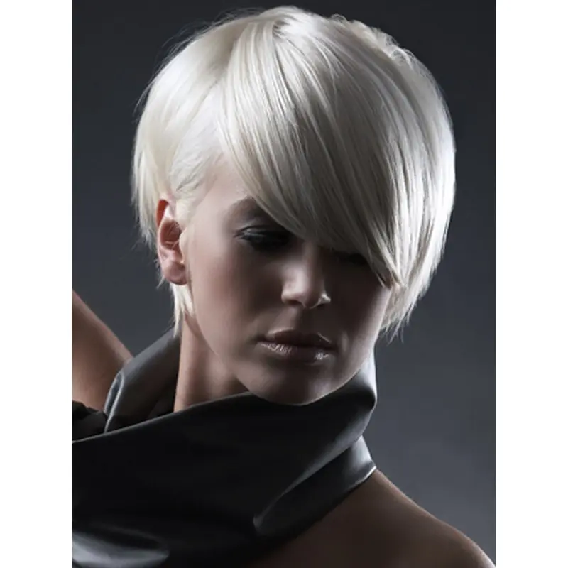 Young Fashion Sheer White Satin Short White Synthetic Wigs