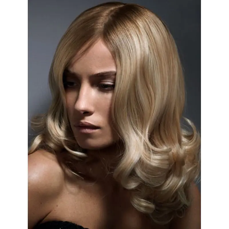 Affordable Blonde Wavy Shoulder Length Lace Wigs