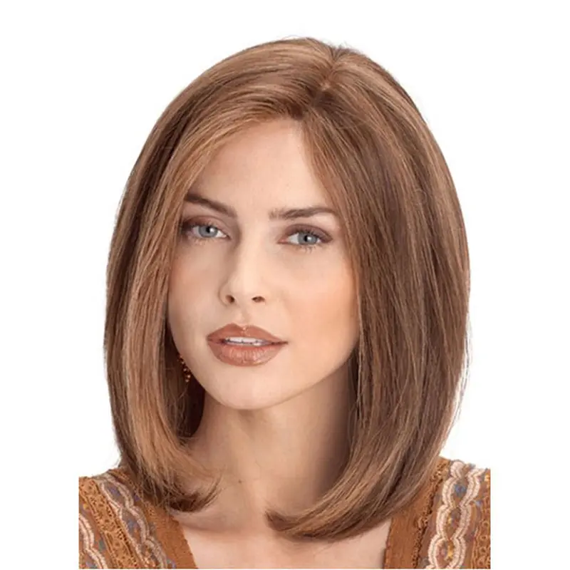 Auburn Lace Front Shoulder Length Human Hair Wigs