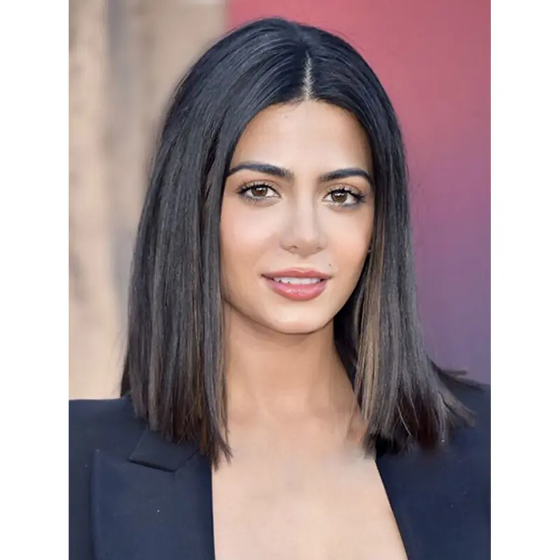 14" Lace Front Shoulder Length Black Without Bangs Emeraude Toubia Wigs