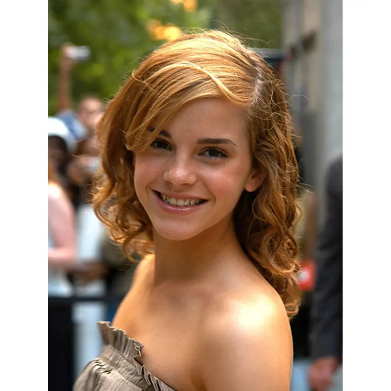 Remy Human Hair Shoulder Length Capless 14" Emma Watson Wigs