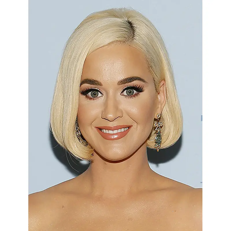 Straight Grey Capless Chin Length Bobs Katy Perry Wigs