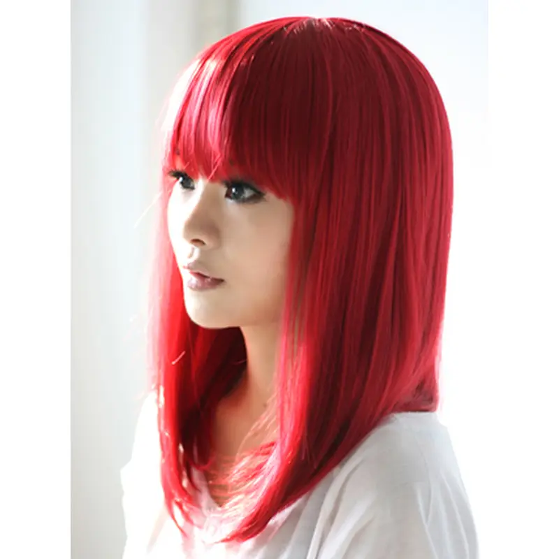 14 Inches With Neat Bangs Girl's Human Wigs