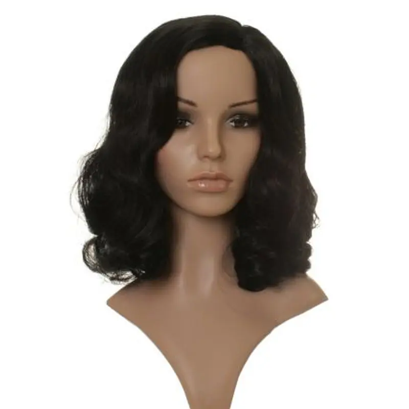 Amazing Black Wavy Shoulder Length Celebrity Wigs