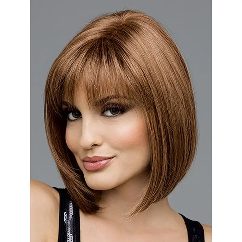 Brown Straight Synthetic Gorgeous Medium Wigs