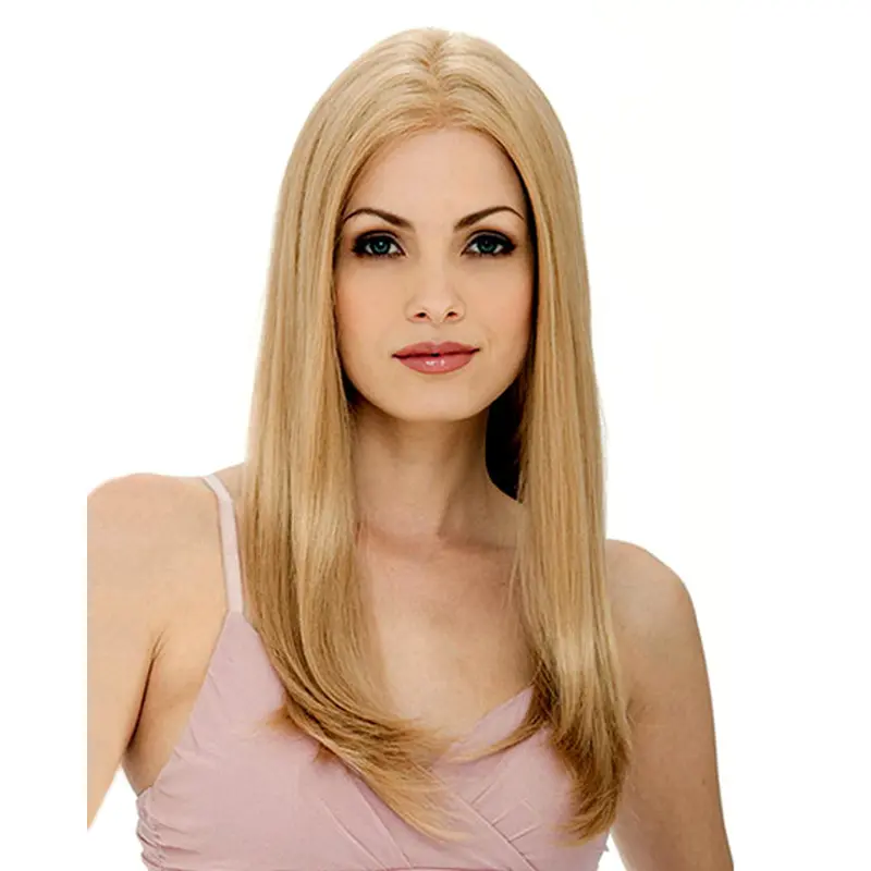 Impressive Blonde Lace Front Remy Human Hair Long Wigs