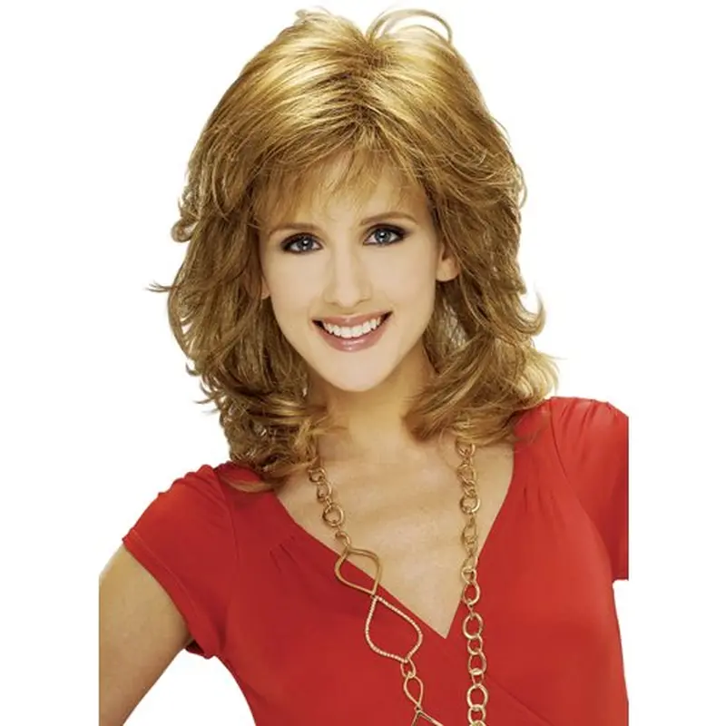 Incredible Blonde Wavy Shoulder Length Classic Wigs