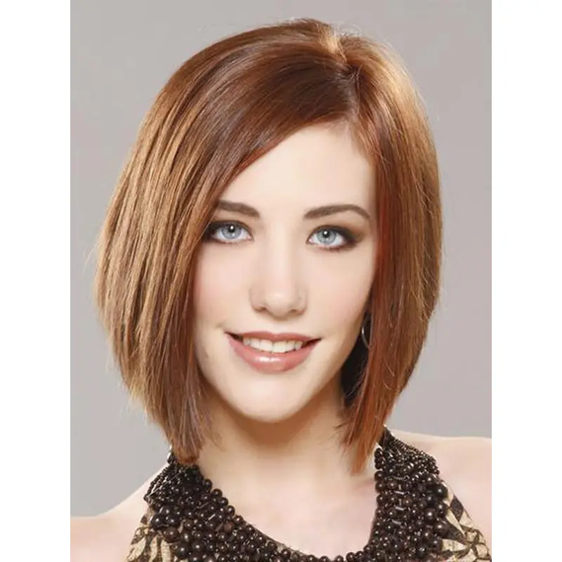 Modern Auburn Lace Front Chin Length Remy Human Lace Wigs