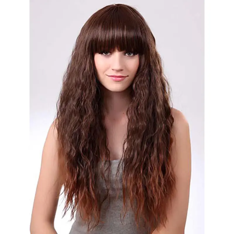 Remy Human Hair Long Fluffy Wavy Ombre Wigs