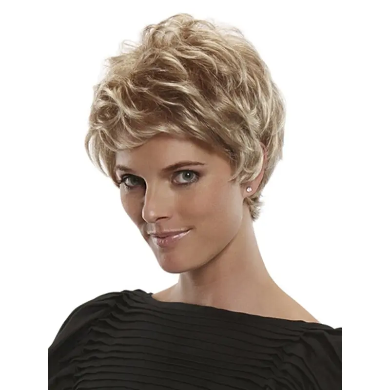 Trendy Blonde Straight Short Lace Wigs