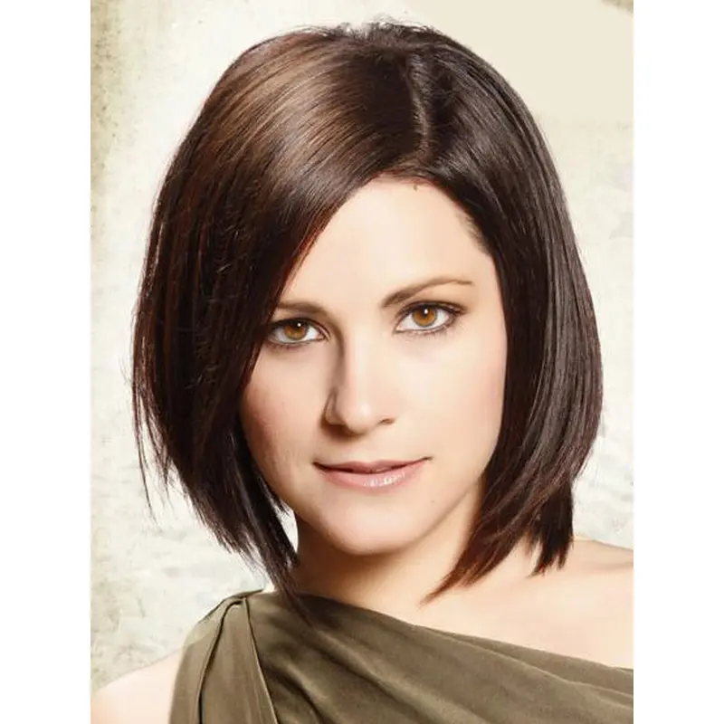 Trendy Lace Front Straight Chin Length Remy Human Lace Wigs