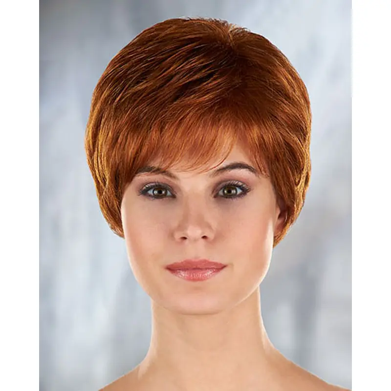 Auburn Curly Synthetic Refined Short Wigs