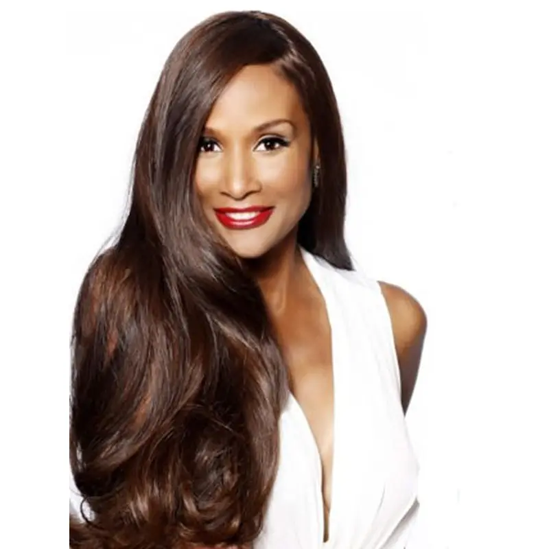 Beverly Johnson Flowing and Flowery Long Wavy Lace Human Hair Wig