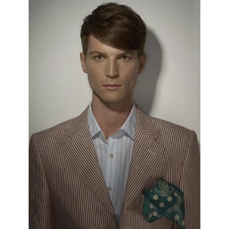 Unique Brown Straight Short Men Wigs