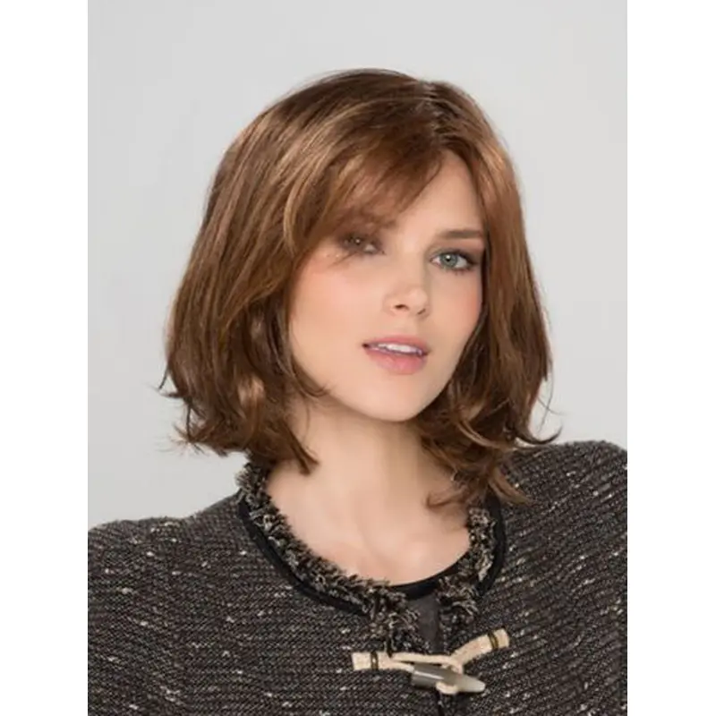 Auburn Synthetic Bobs Wavy Chin Length Custom Lace Front Wigs