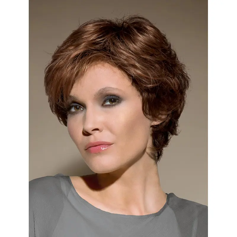 Traditiona Auburn Wavy Short Synthetic Wigs