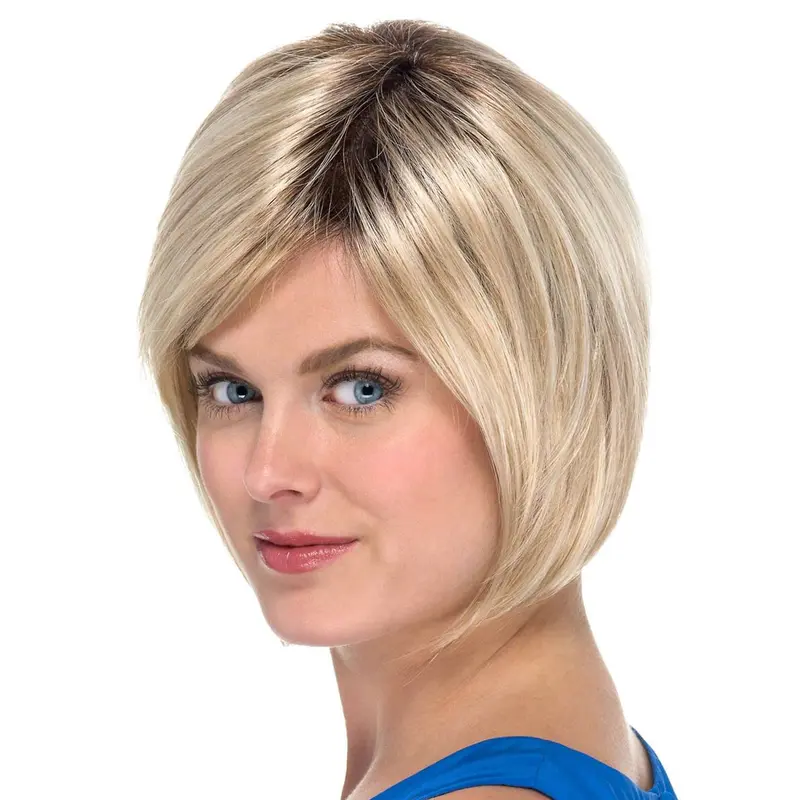 Blonde Bobs Straight Capless 8" Synthetic Hair