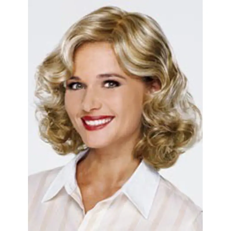 Blonde Designed Curly Synthetic Medium Wigs
