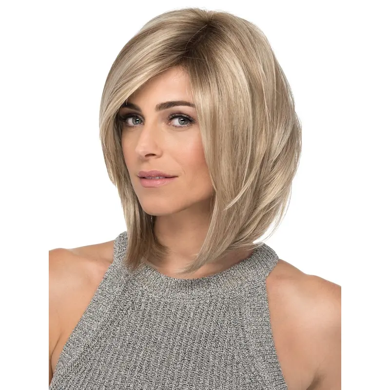 Blonde Lace Front 12" With Bangs Fashionable Synthetic Wigs